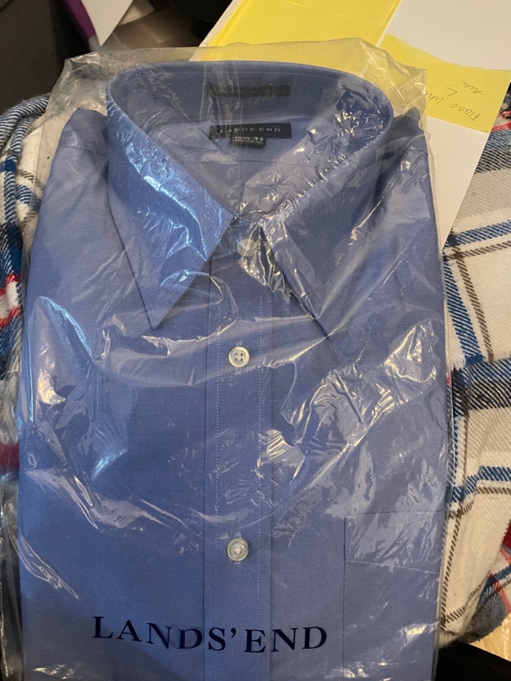 Lands' End Men's Solid Light Blue Dress Shirt